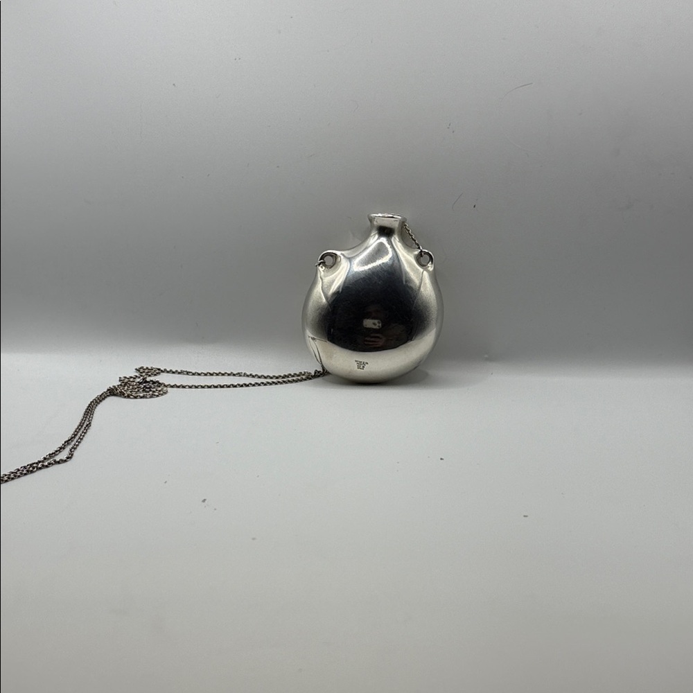 Sterling Silver Round Pendant Necklace - Silver